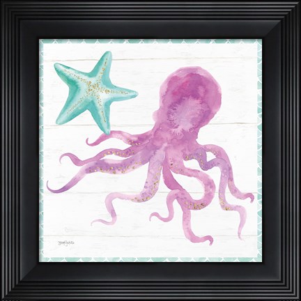 Framed Mermaid Friends V Print