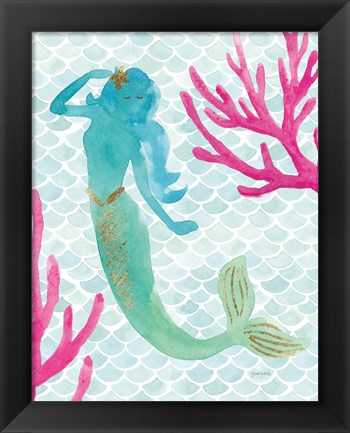 Framed Mermaid Friends II Print