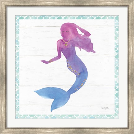 Framed Mermaid Friends III Print