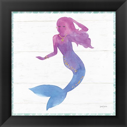 Framed Mermaid Friends III Print