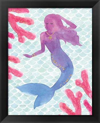 Framed Mermaid Friends I Print