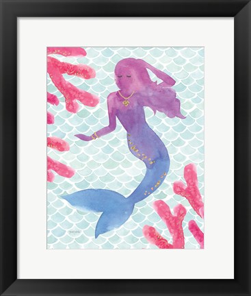 Framed Mermaid Friends I Print