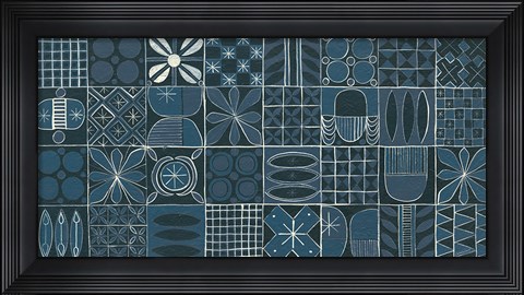 Framed Adire VI Cream Print