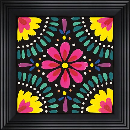 Framed Floral Fiesta Tile X Print