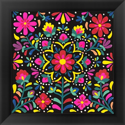 Framed Floral Fiesta II Print