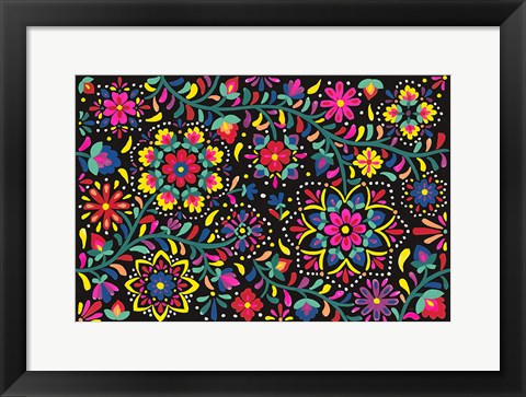 Framed Floral Fiesta I Print