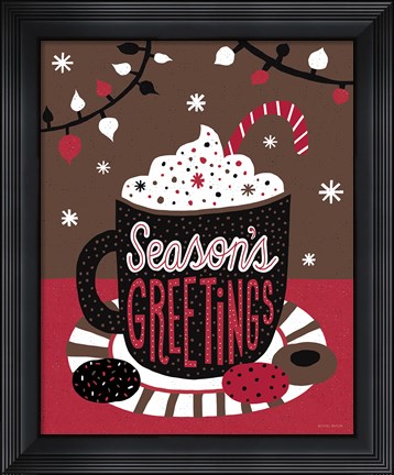 Framed Christmas Cocoa Dark Print
