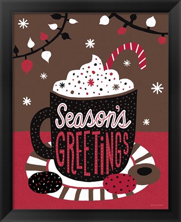 Framed Christmas Cocoa Dark Print