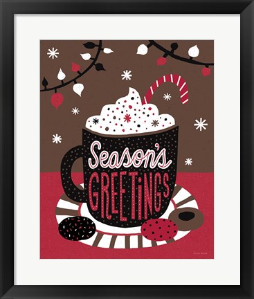 Framed Christmas Cocoa Dark Print