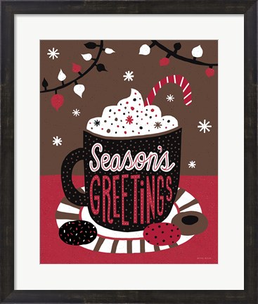 Framed Christmas Cocoa Dark Print