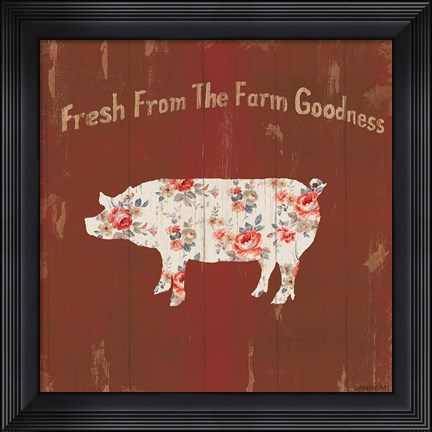 Framed Farm Patchwork X Print