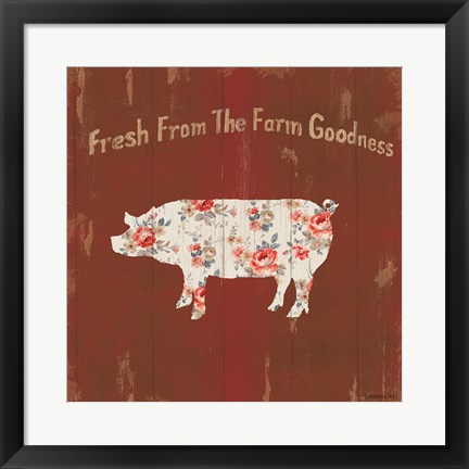 Framed Farm Patchwork X Print