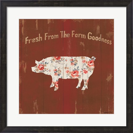 Framed Farm Patchwork X Print