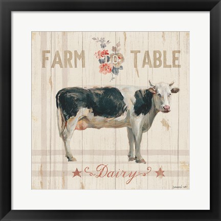 Framed Farm Patchwork V Print