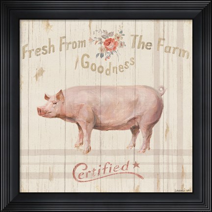 Framed Farm Patchwork VI Print