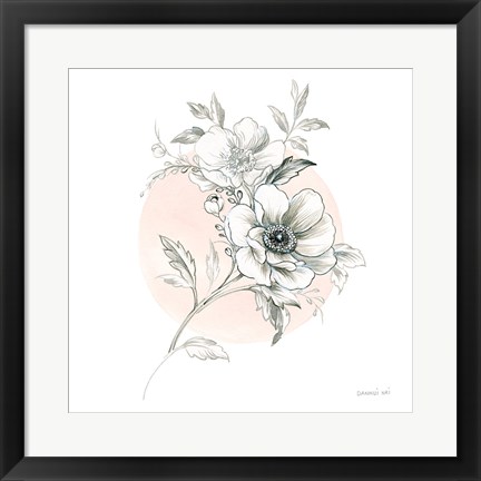 Framed Sketchbook Garden I Print