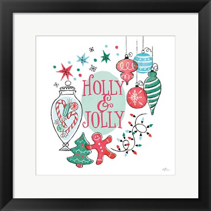 Framed Retro Christmas IV v2 Print