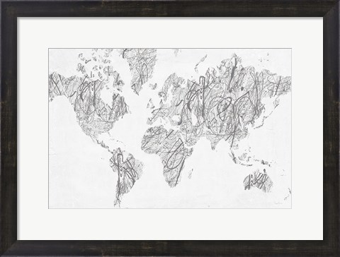 Framed World on a String Neutral Print