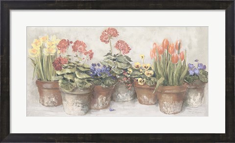Framed Spring in the Greenhouse Neutral Print