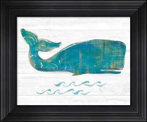 Framed On the Waves I Light Plank Print
