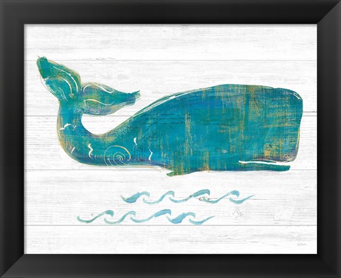 Framed On the Waves I Light Plank Print