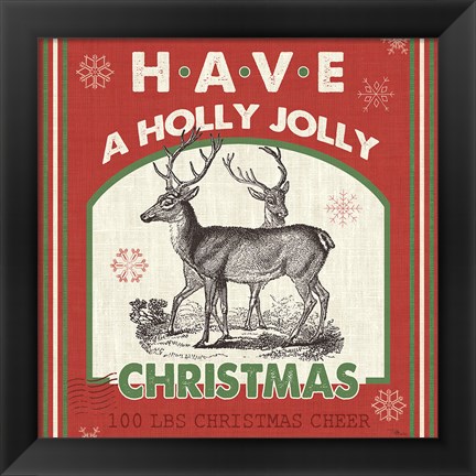 Framed Farmhouse Holiday IV Color Print