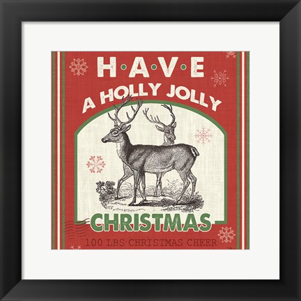 Framed Farmhouse Holiday IV Color Print