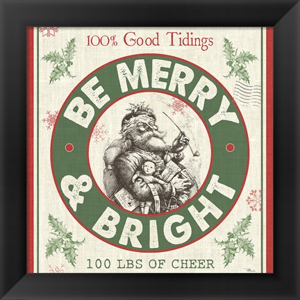 Framed Farmhouse Holiday I Print