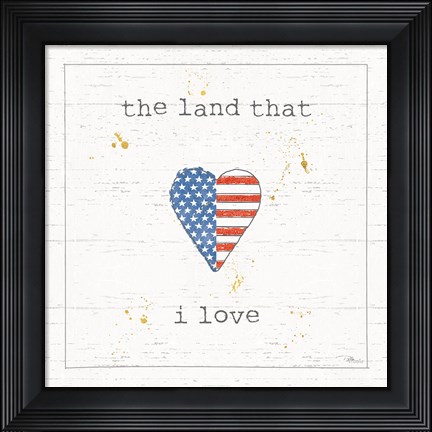 Framed USA Cuties III Shiplap Print