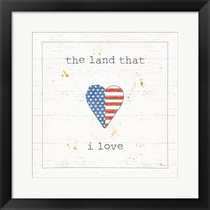 Framed USA Cuties III Shiplap Print