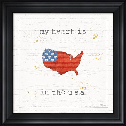 Framed USA Cuties II Shiplap Print