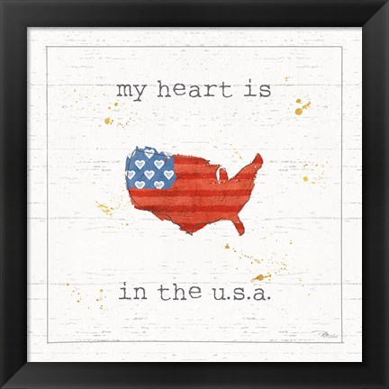 Framed USA Cuties II Shiplap Print