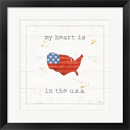 Framed USA Cuties II Shiplap Print