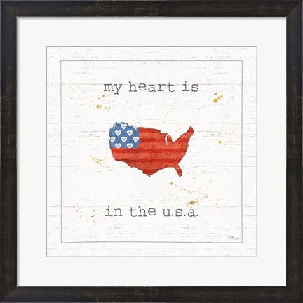 Framed USA Cuties II Shiplap Print