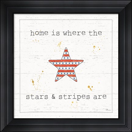 Framed USA Cuties IV Shiplap Print