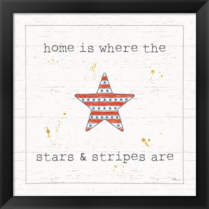 Framed USA Cuties IV Shiplap Print