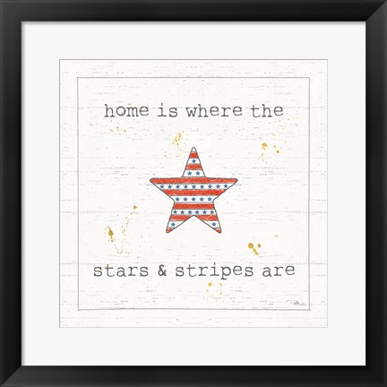 Framed USA Cuties IV Shiplap Print