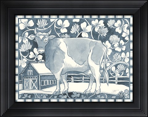 Framed Farm Life II Stripe Border Print