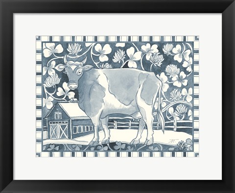 Framed Farm Life II Stripe Border Print