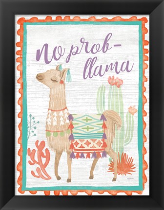 Framed Lovely Llamas IV No Probllama Print