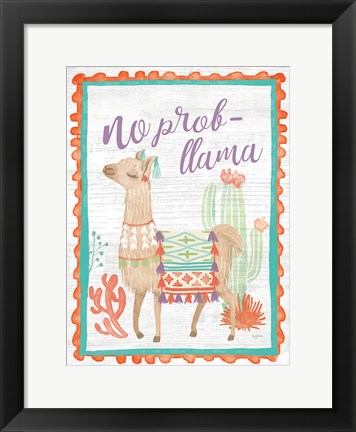 Framed Lovely Llamas IV No Probllama Print