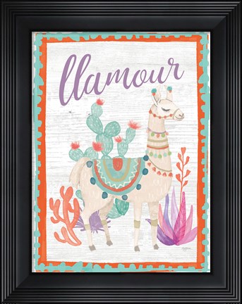 Framed Lovely Llamas II Llamour Print