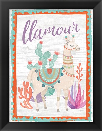 Framed Lovely Llamas II Llamour Print