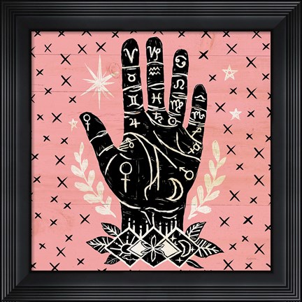 Framed Mystical Halloween Pink I Print