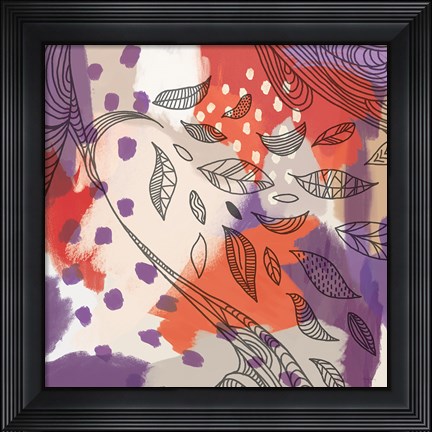 Framed Bright Life II Red Yellow Line Crop Print