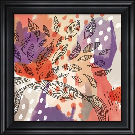 Framed Bright Life I Red Yellow Line Crop Print