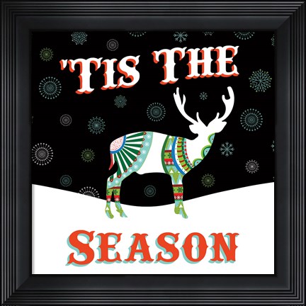 Framed Mod Holiday on Black III Print