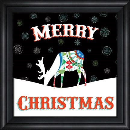 Framed Mod Holiday on Black II Print