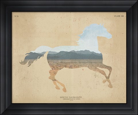 Framed American Southwest Horse Distressed Print