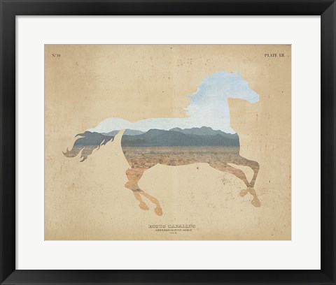 Framed American Southwest Horse Distressed Print